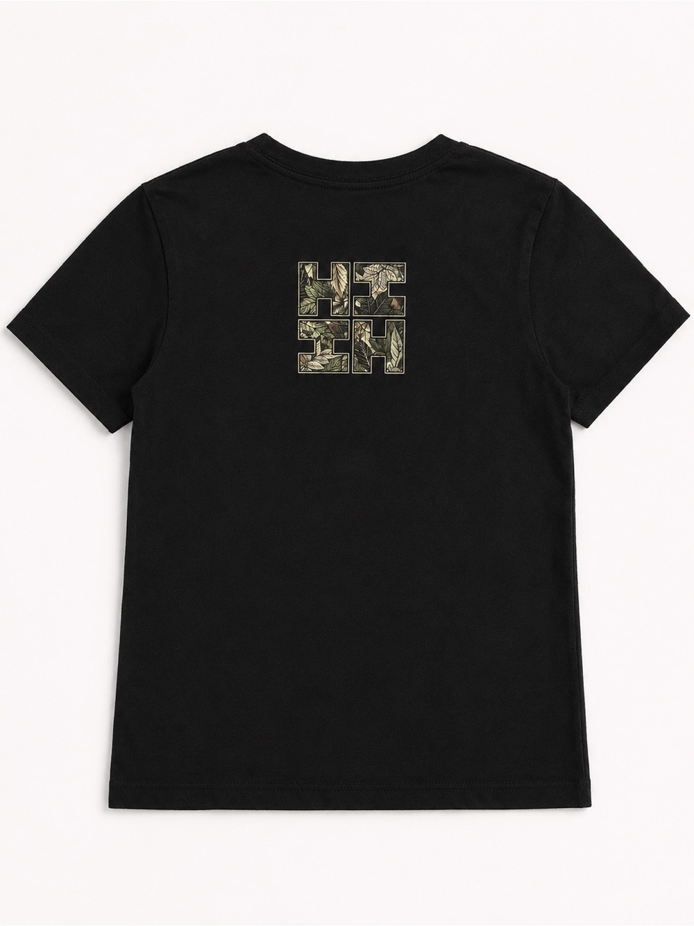 Kids HI Finest Black Crewneck Tee with Green Leaf Graphic - Picture 2 of 4